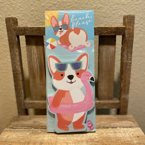 Corgi Notepad Set Of 2, Beach Themed Corgi Notepads, Corgi & Flamingo Notepads - Picture 2 of 9